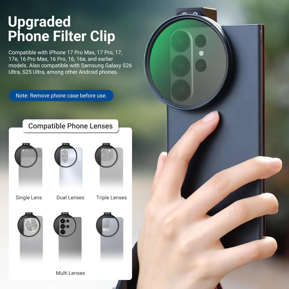 NEEWER 67mm Phone CPL Filter with Cold Shoe Clip & HD Glass | 67mm Thread Mount for Smartphones - view 4