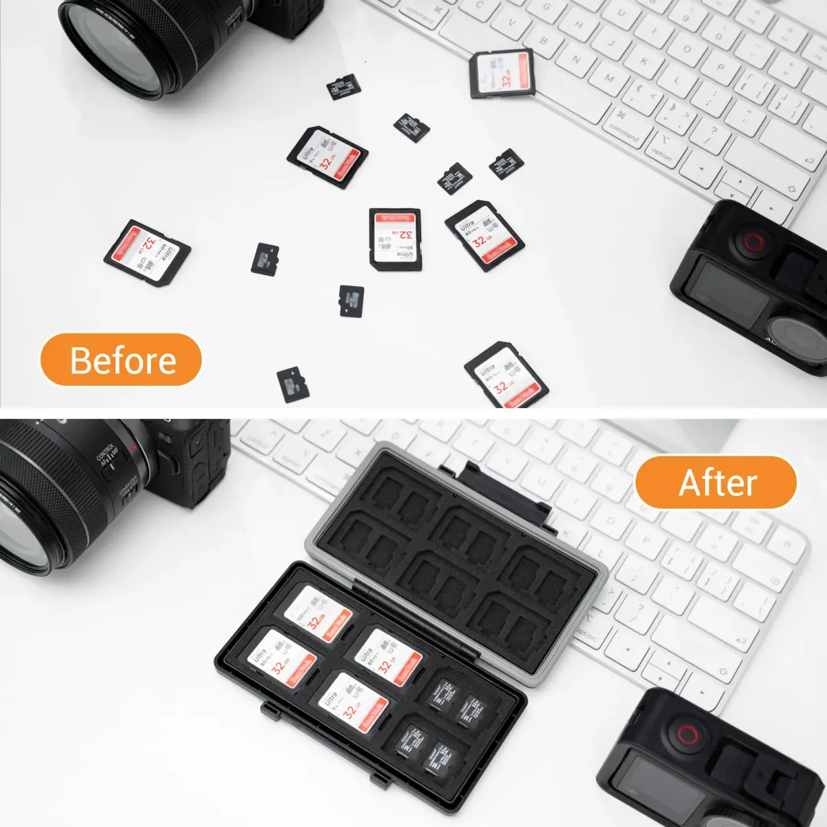JJC Navy Blue Memory Card Case for 12 SD + 24 Micro SD Cards | Water-Resistant & Anti-Shock Holder - view 7