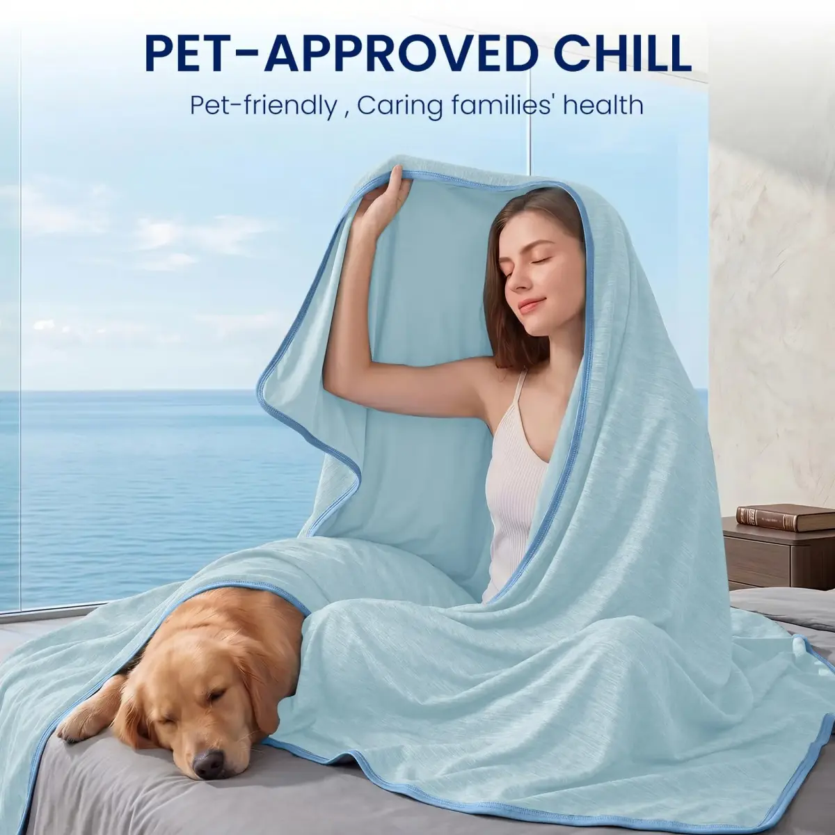 Topcee Cooling Blanket King Size 229cm x 274cm (90"x108") | Japanese Cooling Fiber, Q-Max > 0.5, Breathable - view 3