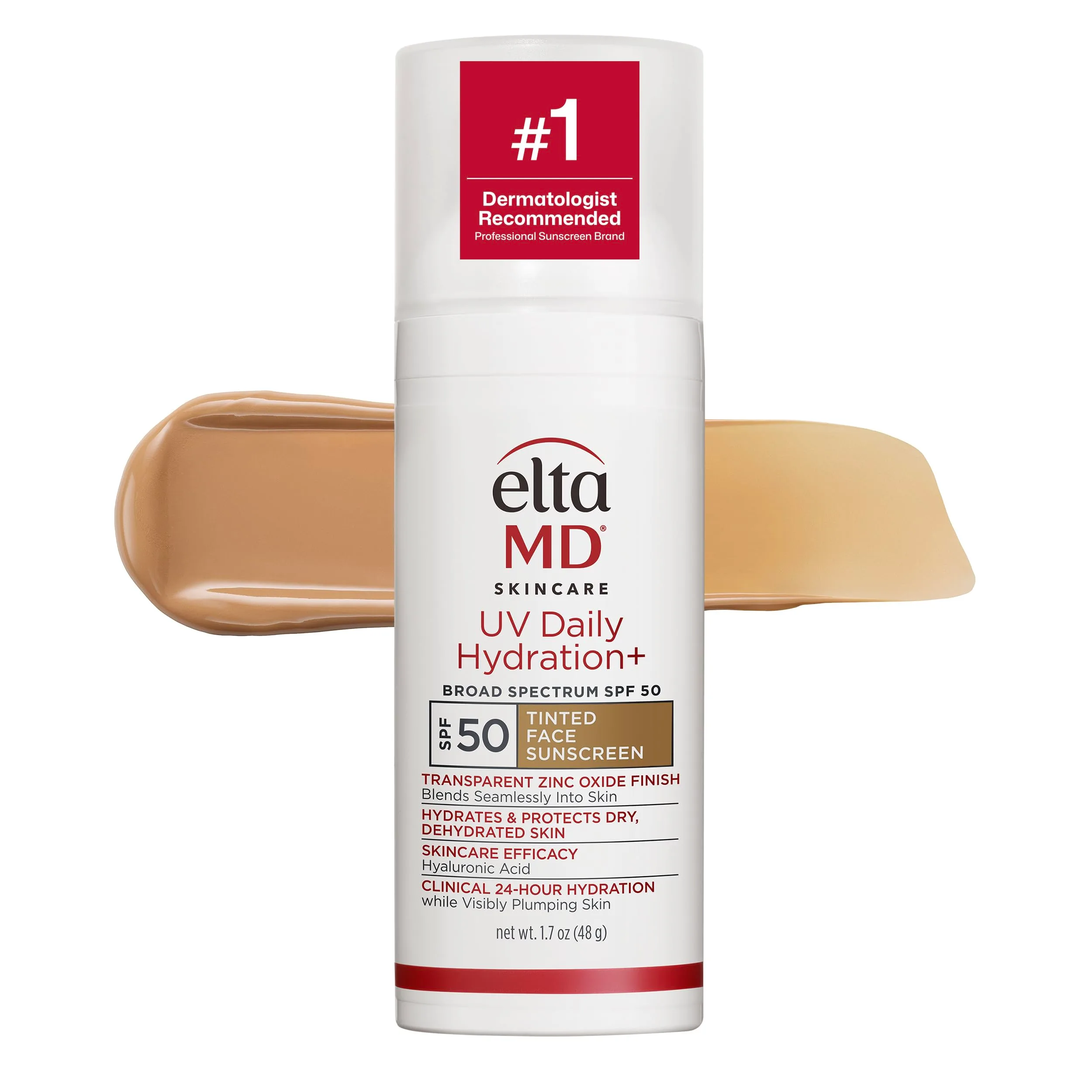 EltaMD UV Daily Face Sunscreen with Transparent Zinc Oxide & Hyaluronic Acid, Moisturizes & Protects (1.7 oz / 48 g) - main product image