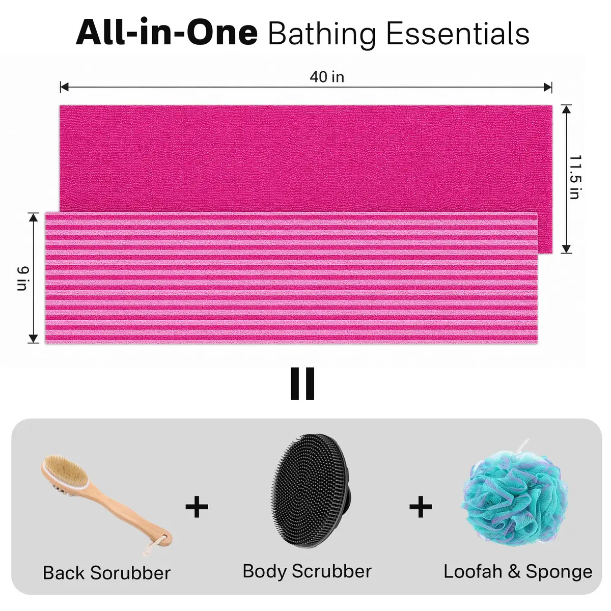 Yiclick Exfoliating Washcloth Towel, Back Scrubber 1 Count (Pack of 2) | Effective Dead Skin Removal - view 5