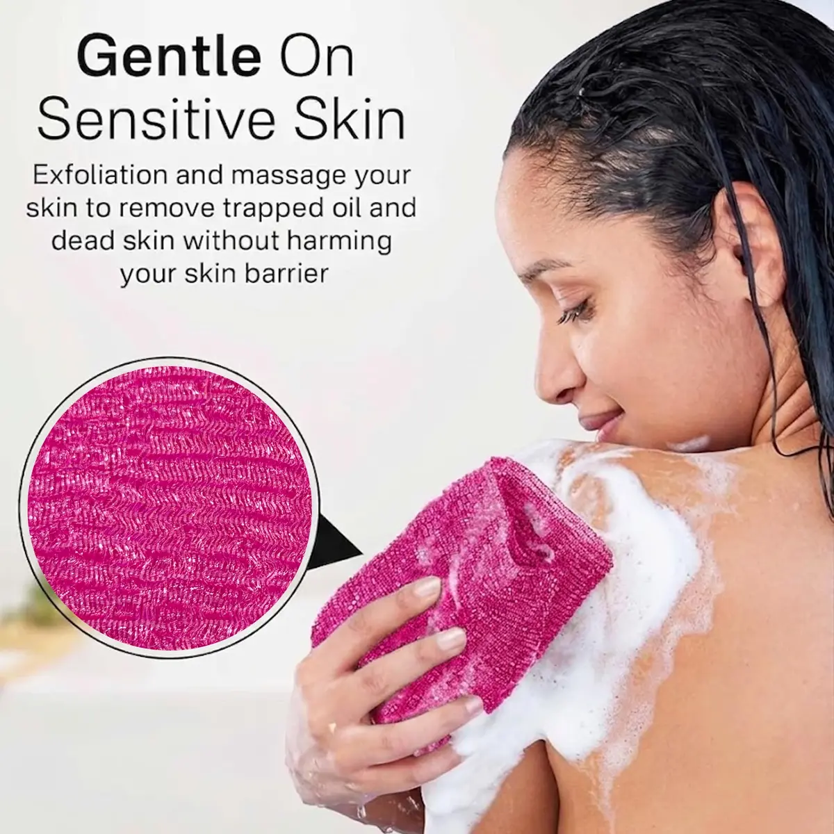 Yiclick Exfoliating Washcloth Towel, Back Scrubber 1 Count (Pack of 2) | Effective Dead Skin Removal - view 3
