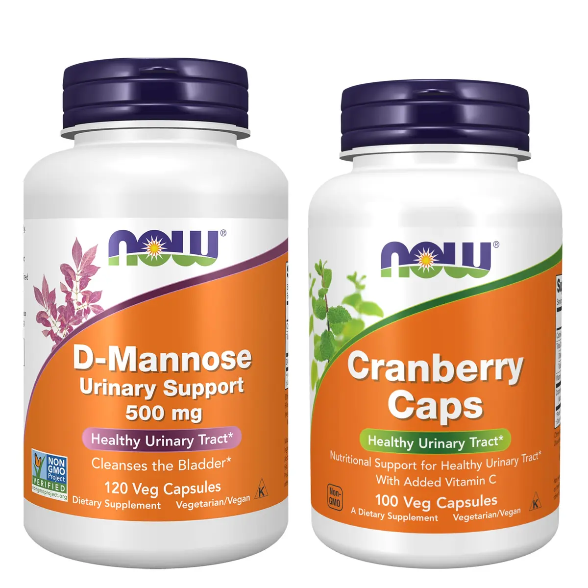 NOW Foods Urinary Tract Health Bundle D-Mannose 500mg & Cranberry 700mg 220 Count | Supports Bladder Health & Urinary Comfort - main product image
