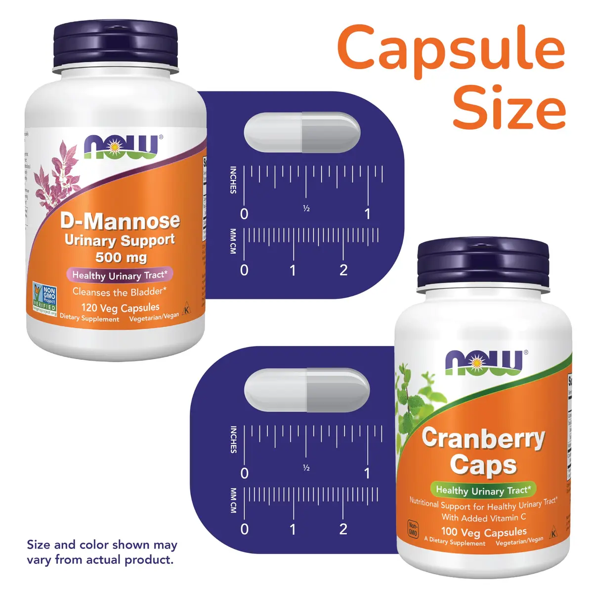 NOW Foods Urinary Tract Health Bundle D-Mannose 500mg & Cranberry 700mg 220 Count | Supports Bladder Health & Urinary Comfort - view 2