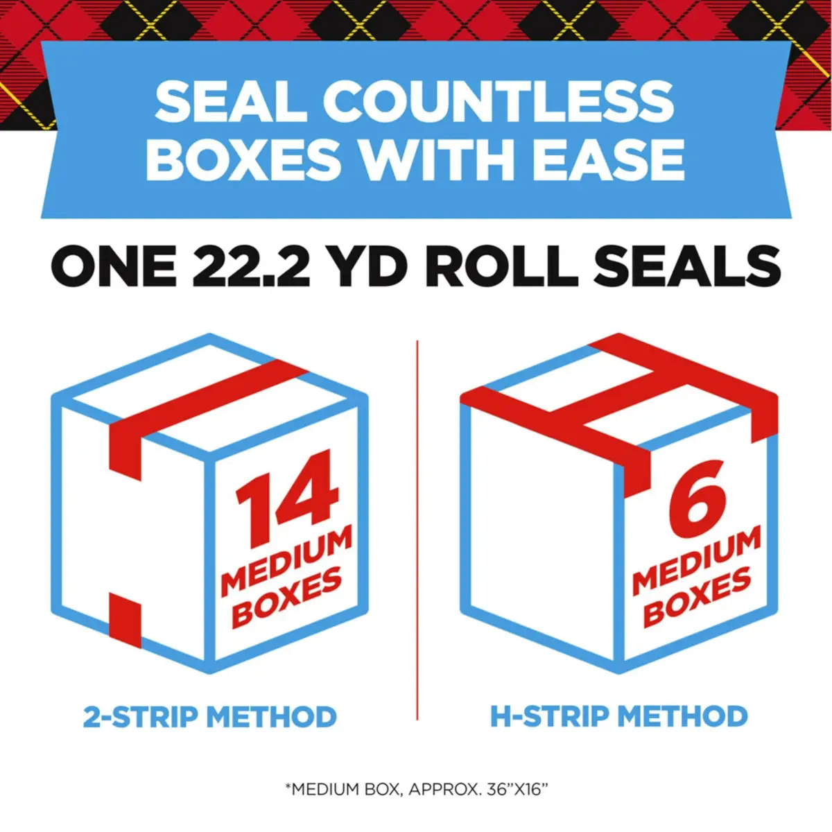 Scotch Heavy Duty Shipping Packing Tape Clear with 6 Dispensers | Strong Adhesive for Moving Boxes - view 3