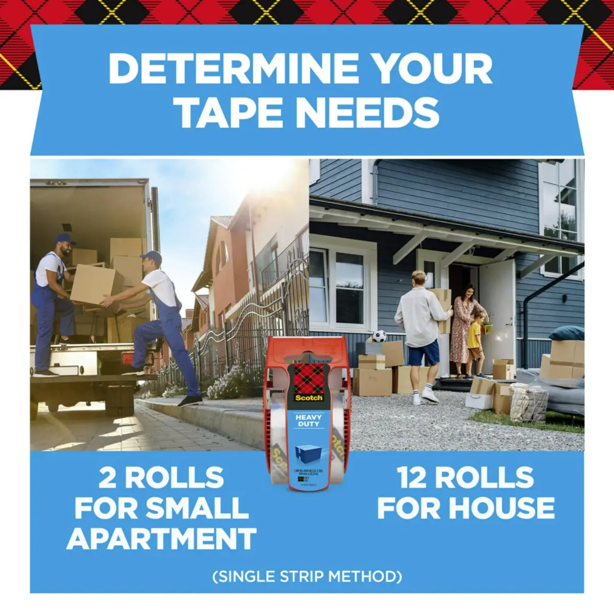 Scotch Heavy Duty Shipping Packing Tape Clear with 6 Dispensers | Strong Adhesive for Moving Boxes - view 5