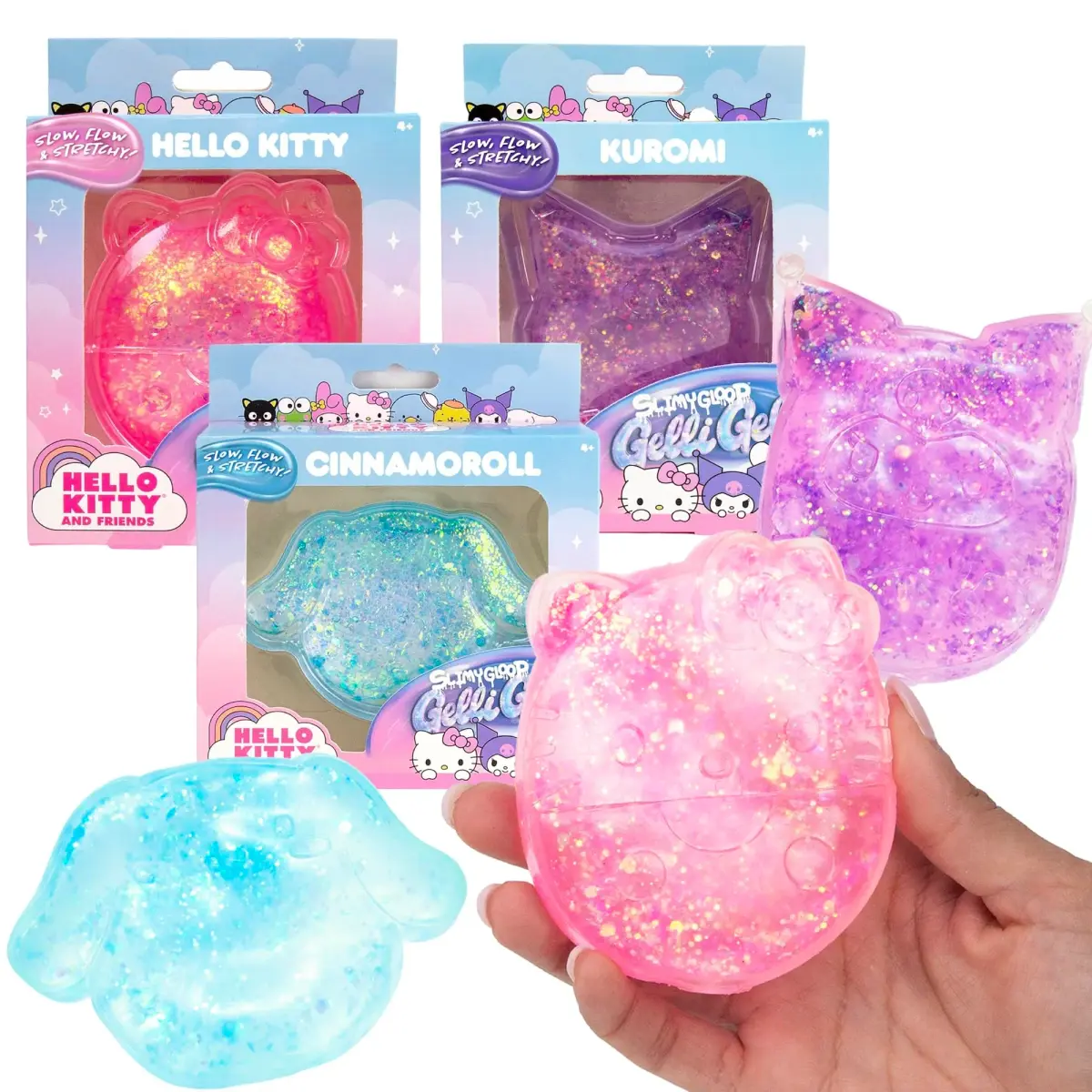 Netflix Kpop Demon Hunters Derpy Blue Gelli Gels Sensory Toy | Slow-Flow Glitter Squishy Fidget for Kids & Teens (1 Unit) - main product image