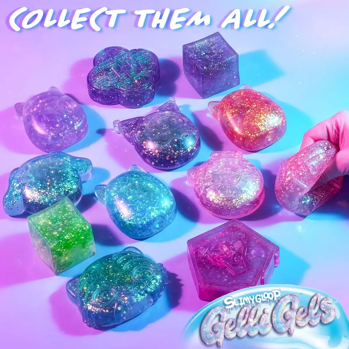 Netflix Kpop Demon Hunters Derpy Blue Gelli Gels Sensory Toy | Slow-Flow Glitter Squishy Fidget for Kids & Teens (1 Unit) - view 7