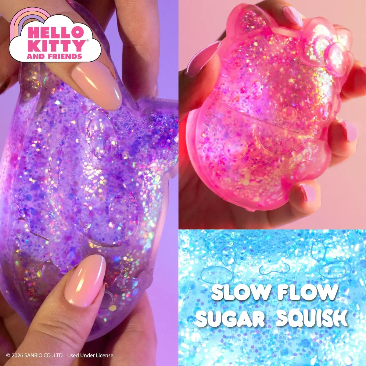 Netflix Kpop Demon Hunters Derpy Blue Gelli Gels Sensory Toy | Slow-Flow Glitter Squishy Fidget for Kids & Teens (1 Unit) - view 3