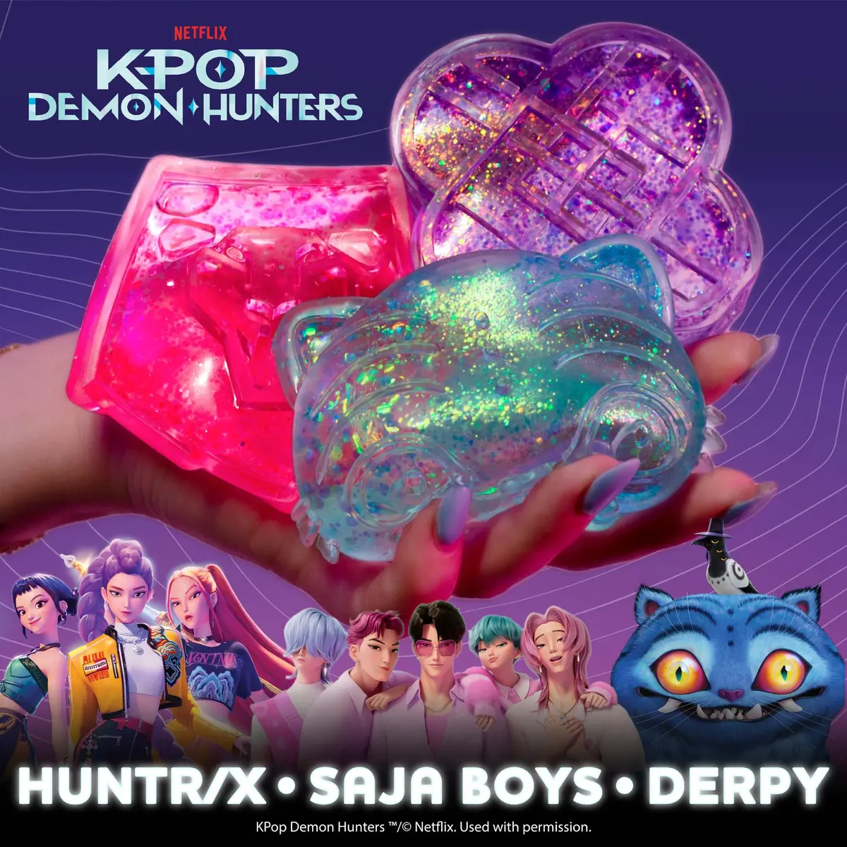 Horizon Group USA KPop Demon Hunters HUNTR/X Gelli Gels | Slow-Flow Glitter Squishy Sensory Toy for Kids & Teens - view 6