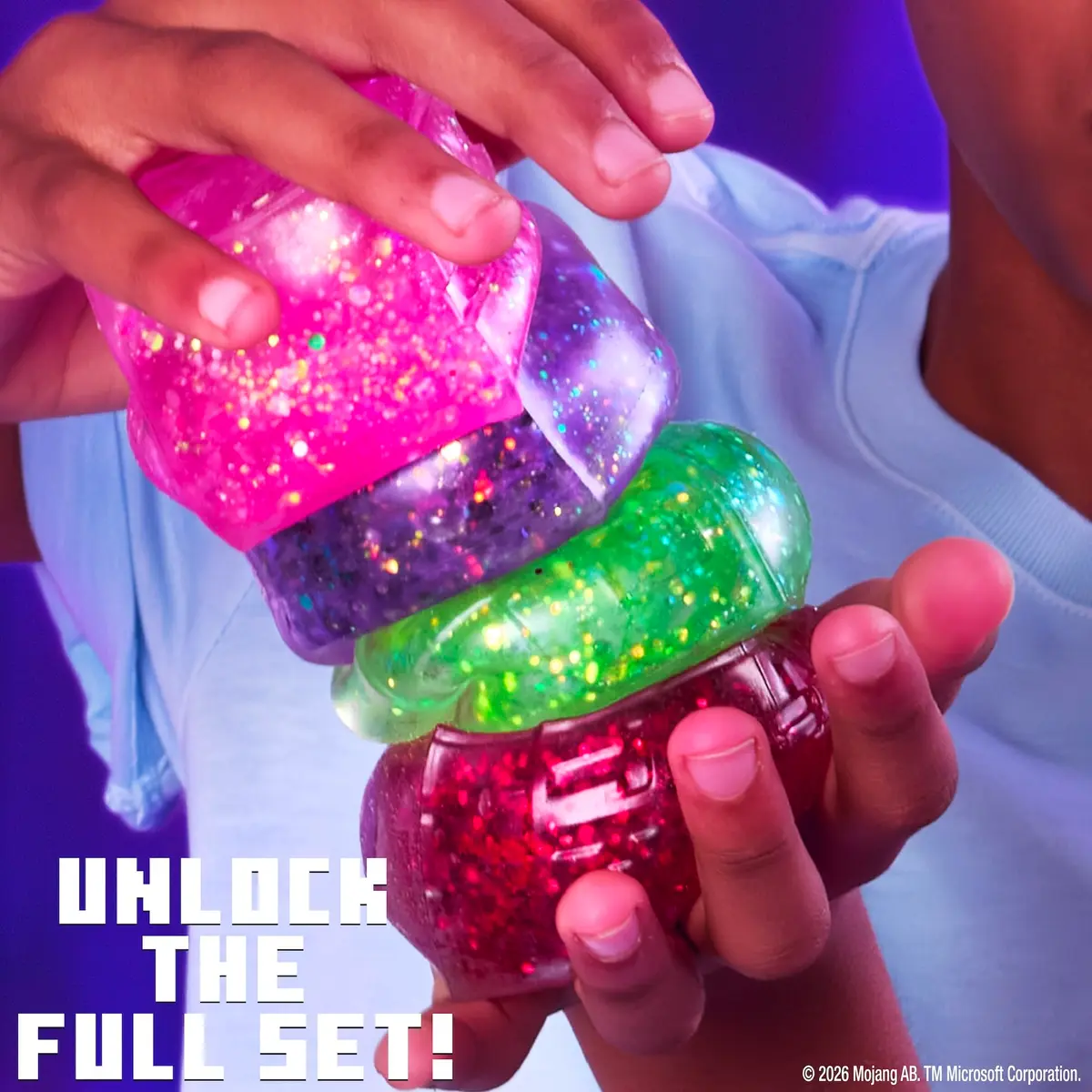 Horizon Group USA Minecraft SLIMYGLOOP Gelli Gel Enderman Purple Sensory Toy | Satisfying Slow-Flow Glitter Squish for Kids & Teens - view 6