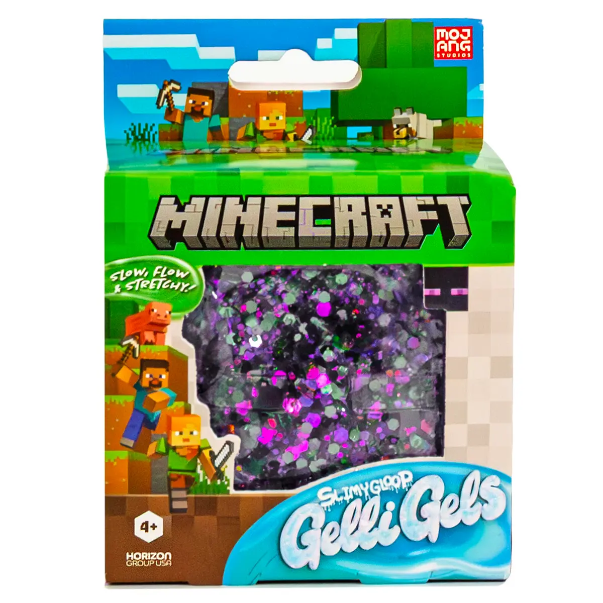 Horizon Group USA Minecraft SLIMYGLOOP Gelli Gel Enderman Purple Sensory Toy | Satisfying Slow-Flow Glitter Squish for Kids & Teens - view 7