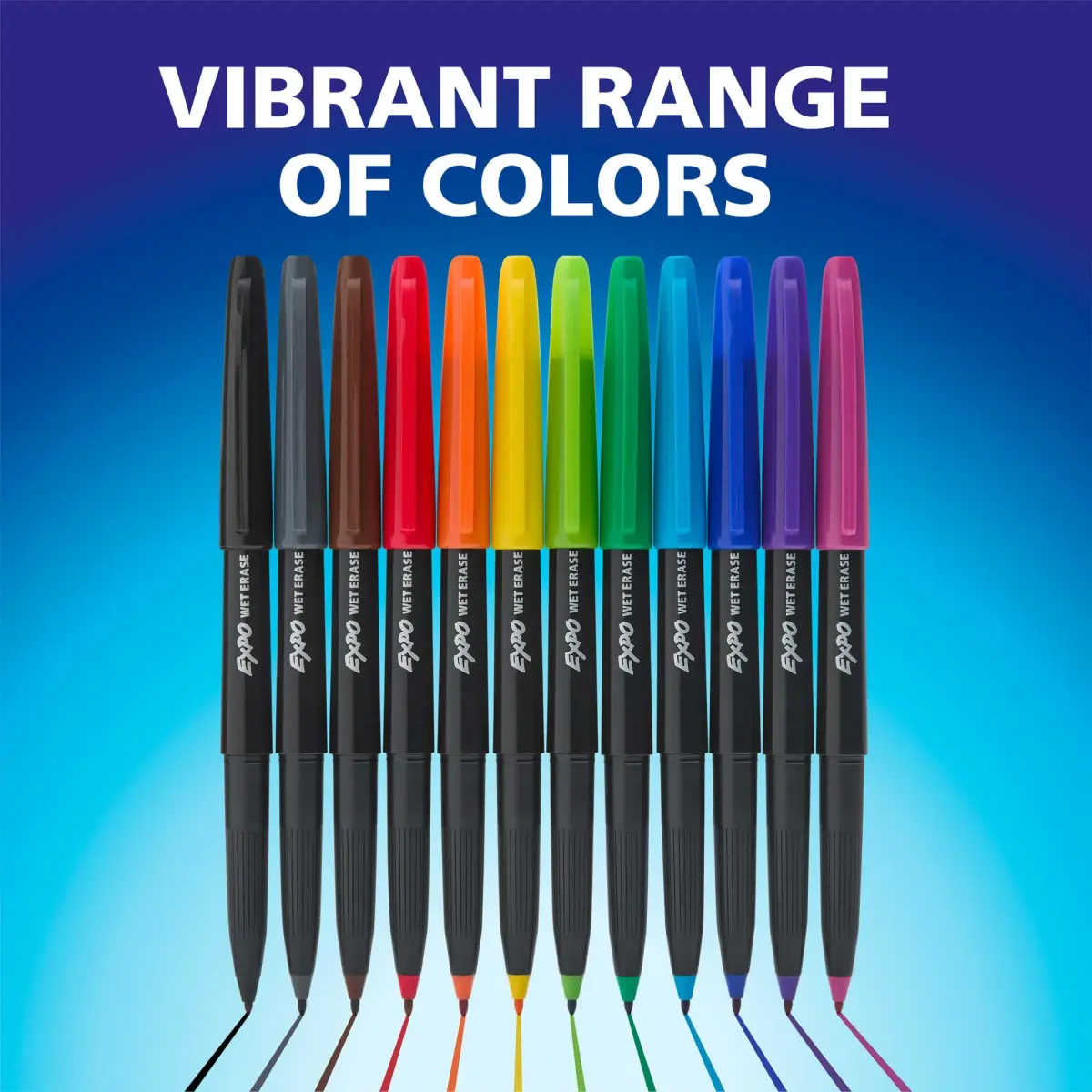 EXPO Wet Erase Markers, Black, Ultra Fine Tip, 12 Count (Pack of 12) | Water-Activated Erasable for Glass & Whiteboards - view 6