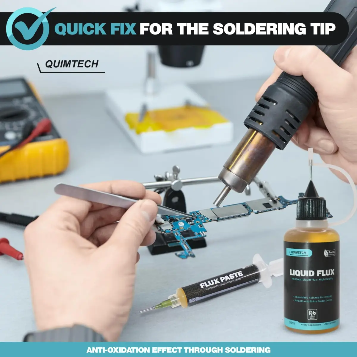 QUIMTECH Liquid Solder Flux Dropper 60ml (2x30ml) | RMA Rosin Flux for Electronics - view 7