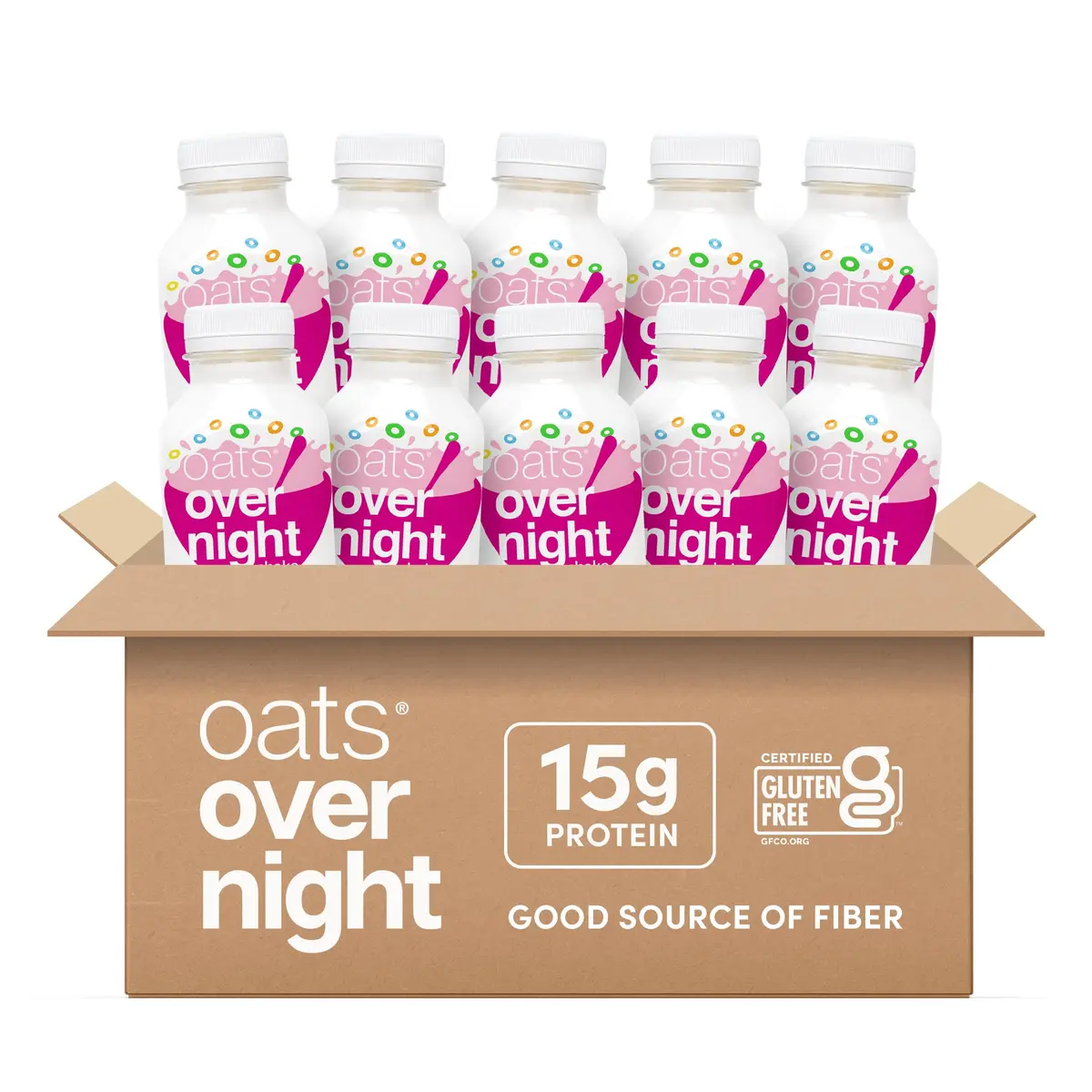 Oats Overnight Fruity Cereal High Protein Oatmeal Shake 2 oz | Ready-to-Drink Breakfast & Recovery - main product image