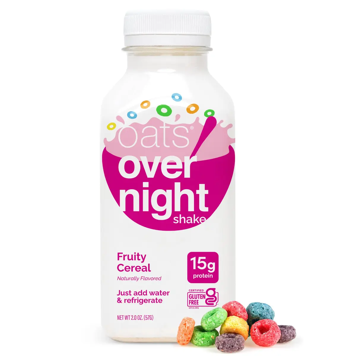 Oats Overnight Fruity Cereal High Protein Oatmeal Shake 2 oz | Ready-to-Drink Breakfast & Recovery - view 2