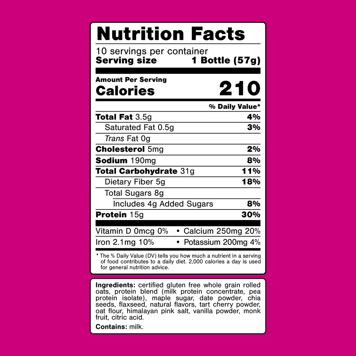 Oats Overnight Fruity Cereal High Protein Oatmeal Shake 2 oz | Ready-to-Drink Breakfast & Recovery - view 3