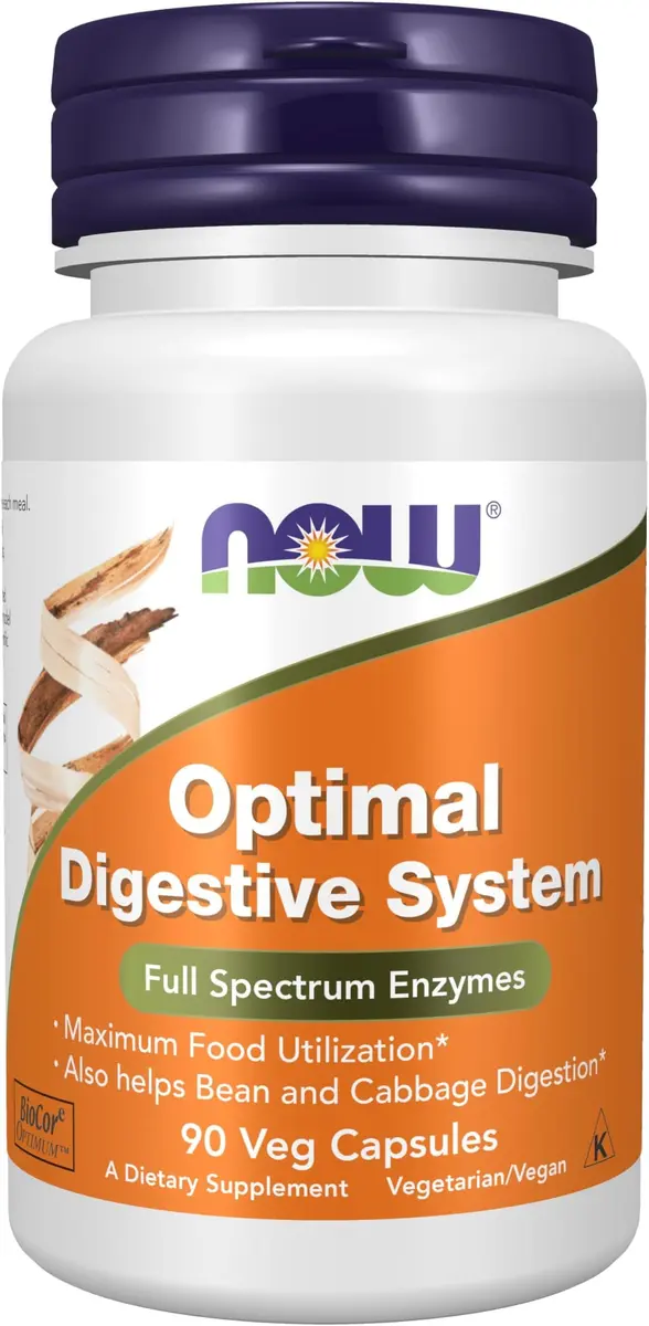 NOW Foods Optimal Digestive System Full Spectrum Enzymes 1080 Capsules (Pack of 12) | BioCore Optimum™ for Maximum Food Utilization - main product image