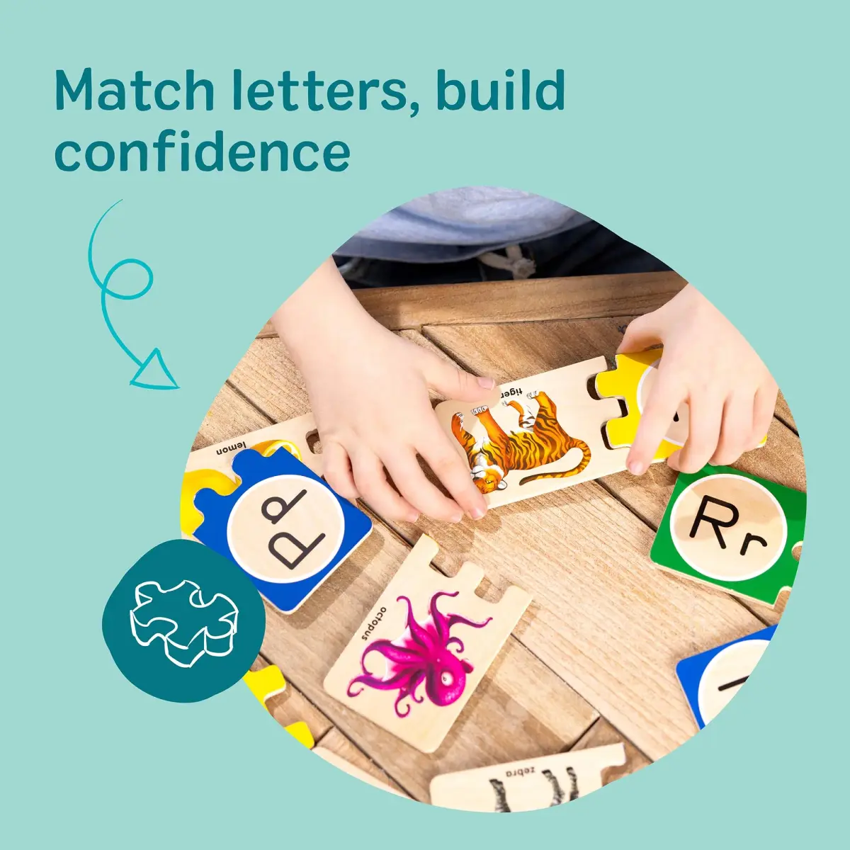 Melissa & Doug Self-Correcting Alphabet Wooden Puzzles with Storage Box (52 pcs x 6-Pack) | Educational ABC Puzzles for Kids Ages 4+ - view 2