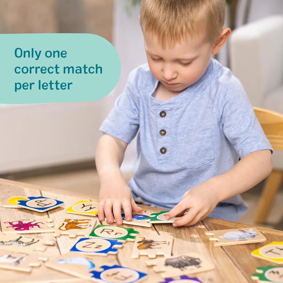 Melissa & Doug Self-Correcting Alphabet Wooden Puzzles with Storage Box (52 pcs x 6-Pack) | Educational ABC Puzzles for Kids Ages 4+ - view 3