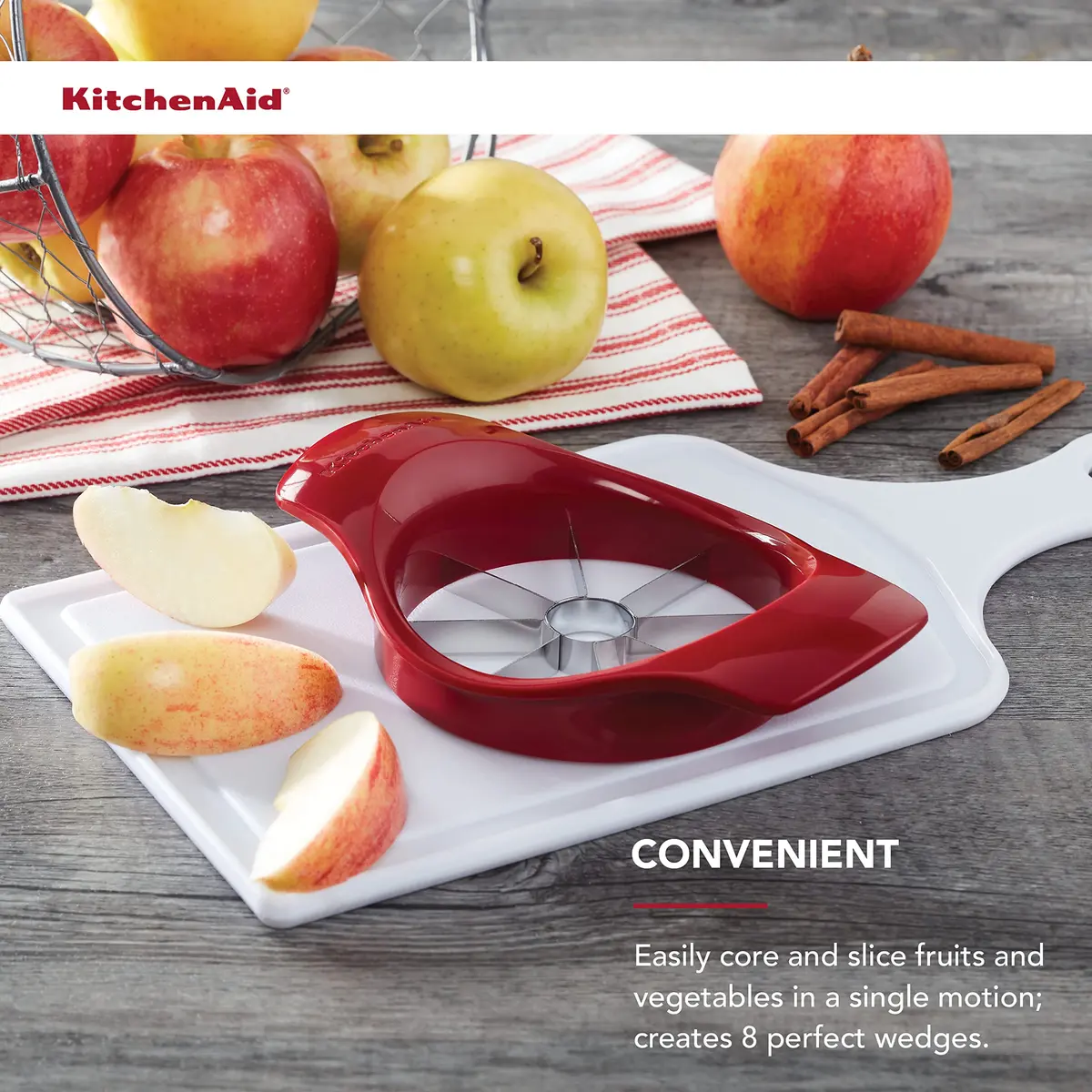 KitchenAid Classic Fruit Slicer Red 12-Pack | Cores and Slices 8 Wedges - view 5