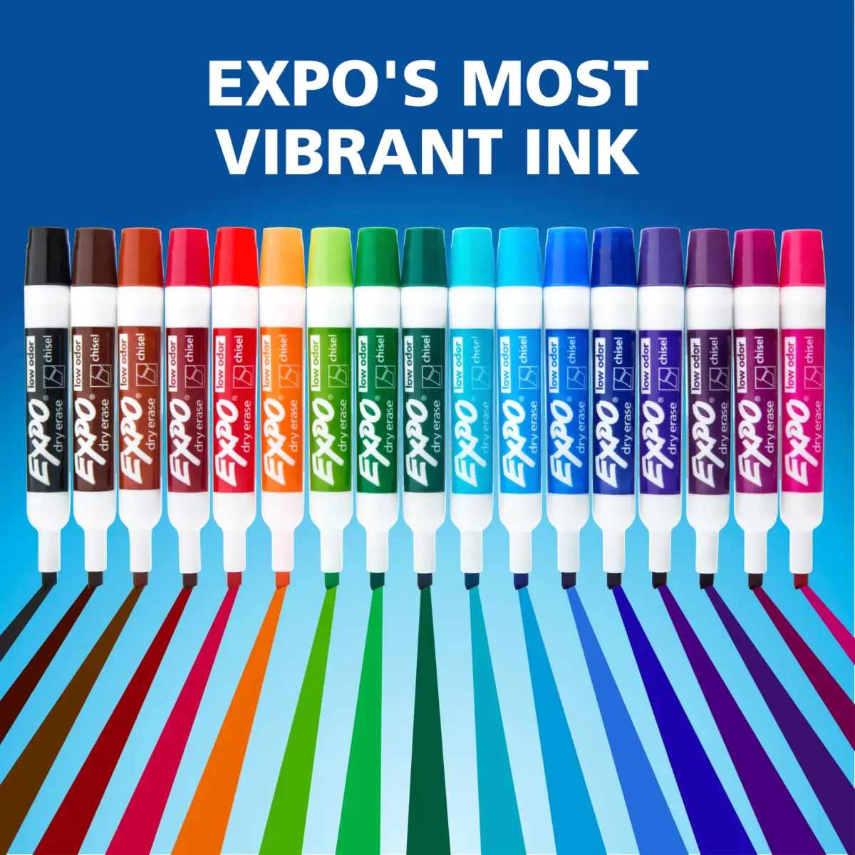 EXPO Low-Odor Dry Erase Markers Chisel Tip Black 216 Count (Pack of 6) | Vibrant Ink for Clear Visibility - view 7