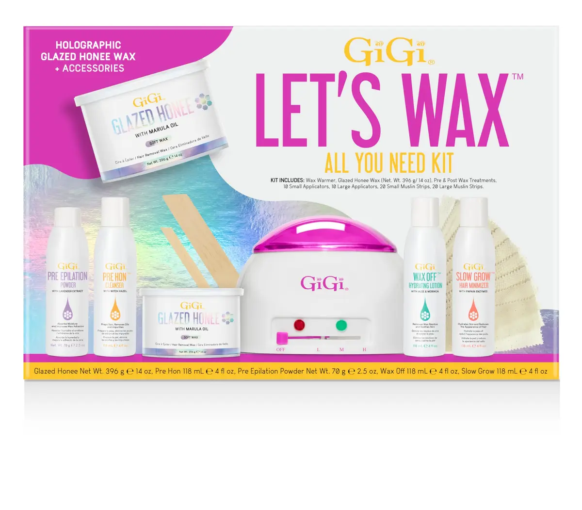 GIGI Let’s Wax Kit – Complete Waxing Kit for Hair Removal, Face & Body, 1 Count - main product image