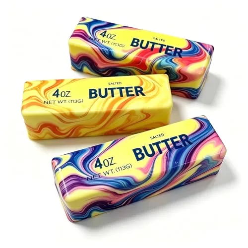 Generic 3 Pcs Butter Stick Squeeze Stress Balls | Realistic Slow Rebound Toy - main product image