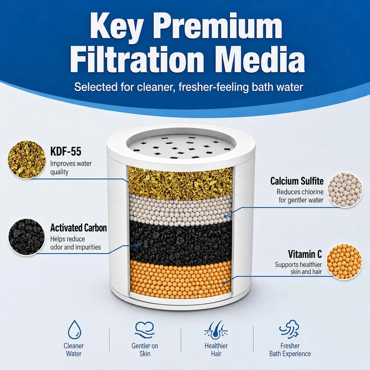 Yodel Shower Filter for Hard Water | Inline KDF-55 with Vitamin C, 8,000 Gallons, Polished Chrome - view 4