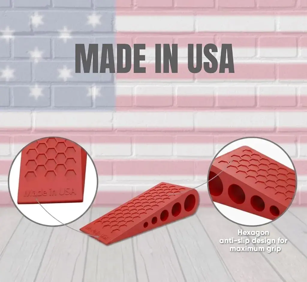 suspension dudes Red Door Stop Wedge 13.3cm (5.24in) | Heavy Duty Rubber for All Floors - view 3