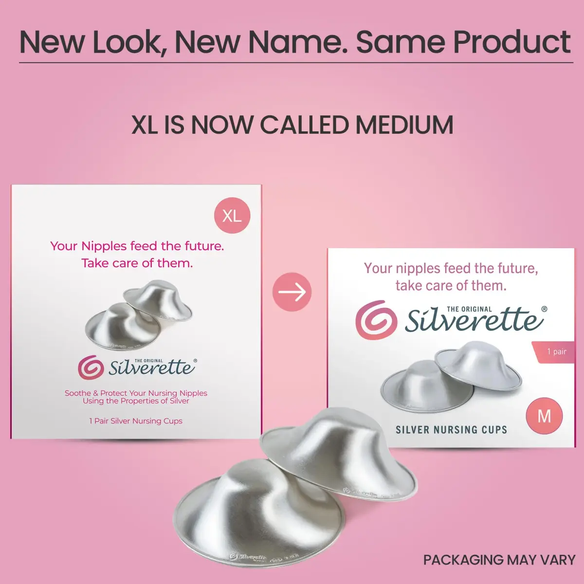 Silverette The Original Silver Nursing Cups, Pure 925 Silver Nipple Shields for Breastfeeding Essentials (1 Pair) - view 2