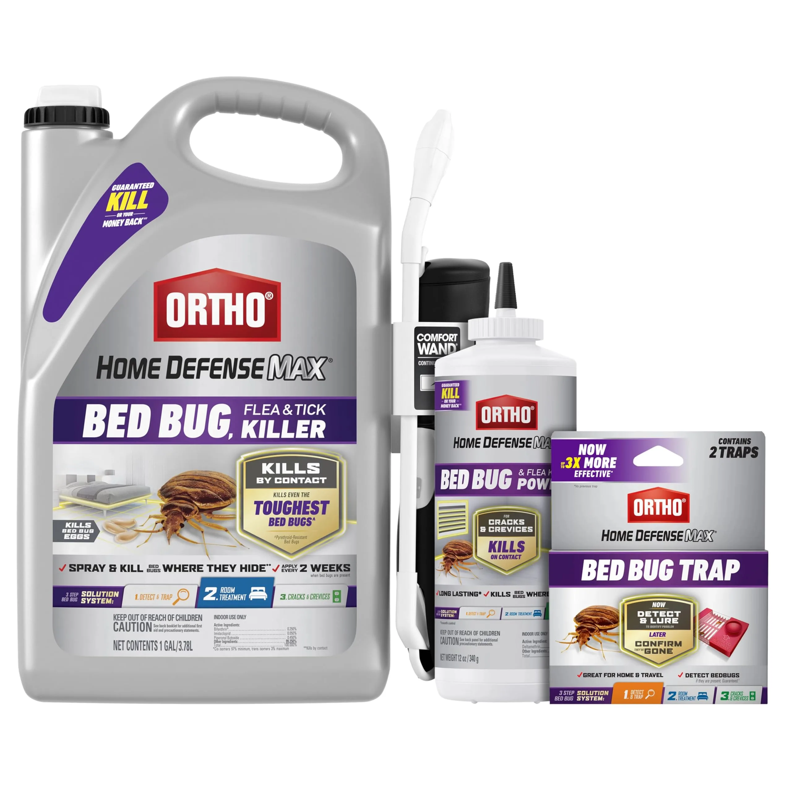 Ortho Home Defense Max Bed Bug, Flea and Tick Killer Spray with Comfort Wand, 1 Gallon - main product image