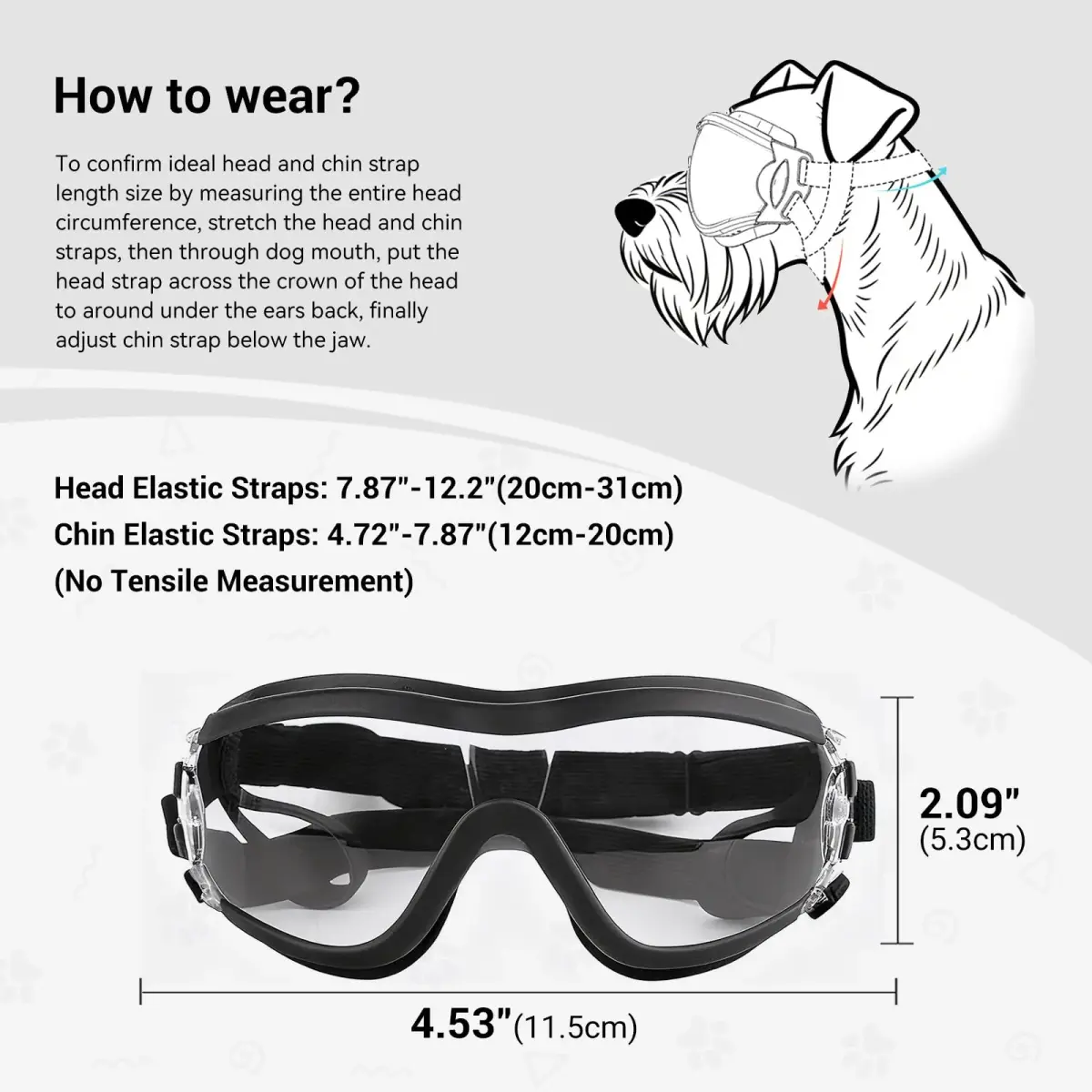 Enjoying Gloss Clear Dog Goggles for Medium Breeds with UV Protection - view 3