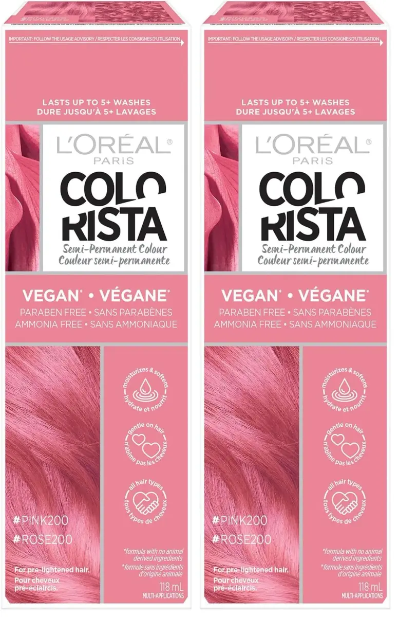 L'Oreal Paris Colorista Semi Permanent Soft Pink Hair Color - Pack of 2 for Bleached or Blonde Hair - main product image