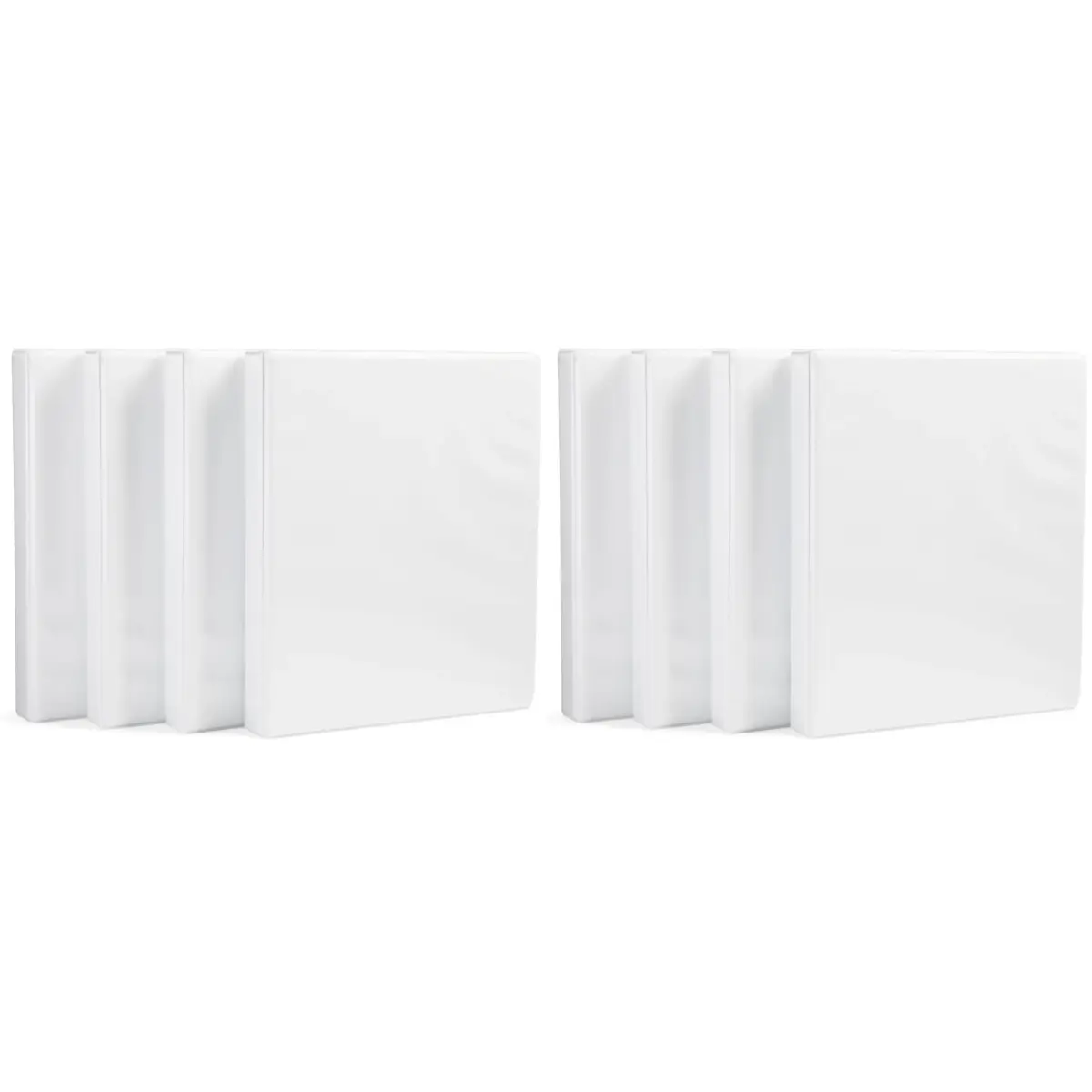 Amazon Basics 3-Ring Binder with Round Rings and Interior Pockets, 1-Inch, White, 8-Pack | Organizes 175 Sheets - main product image