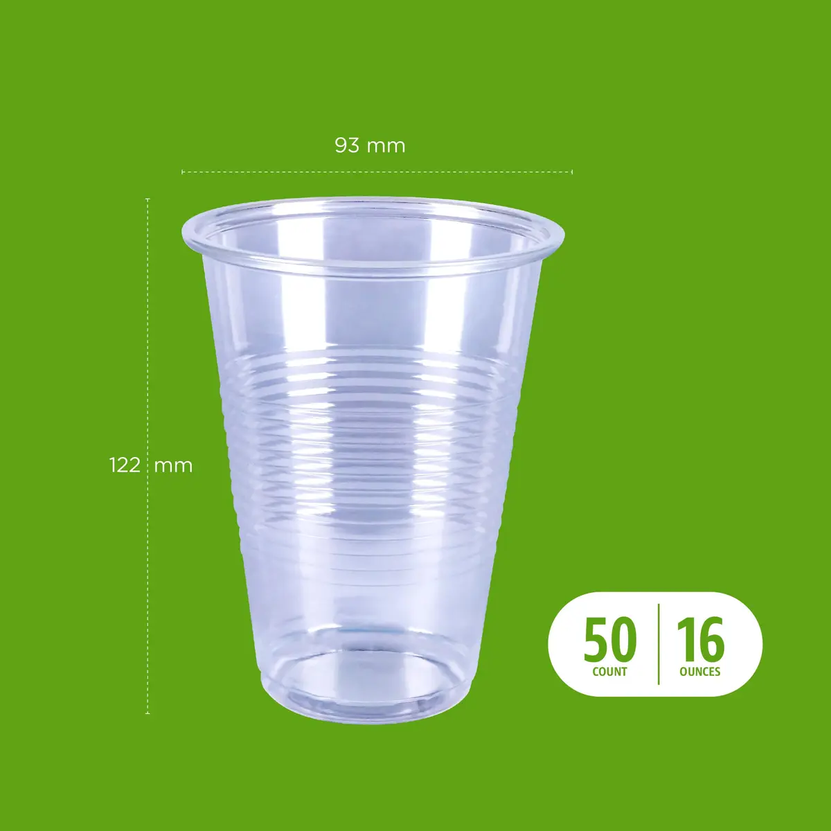 Amazon Basics Disposable Clear Plastic Cups for Cold Drinks, BPA-Free, Easy to Hold, 473ml (16oz) Pack of 100 | Value Pack for Everyday Use - view 4
