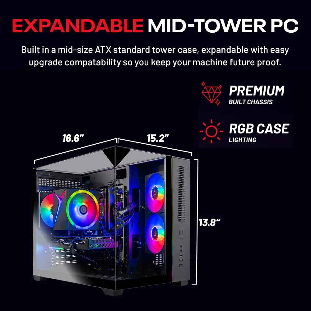 Skytech Gaming PC Desktop Ryzen 5 5500 RTX 5060 Ti 8GB 32GB RAM 1TB SSD | High-Performance Gaming Rig - view 5
