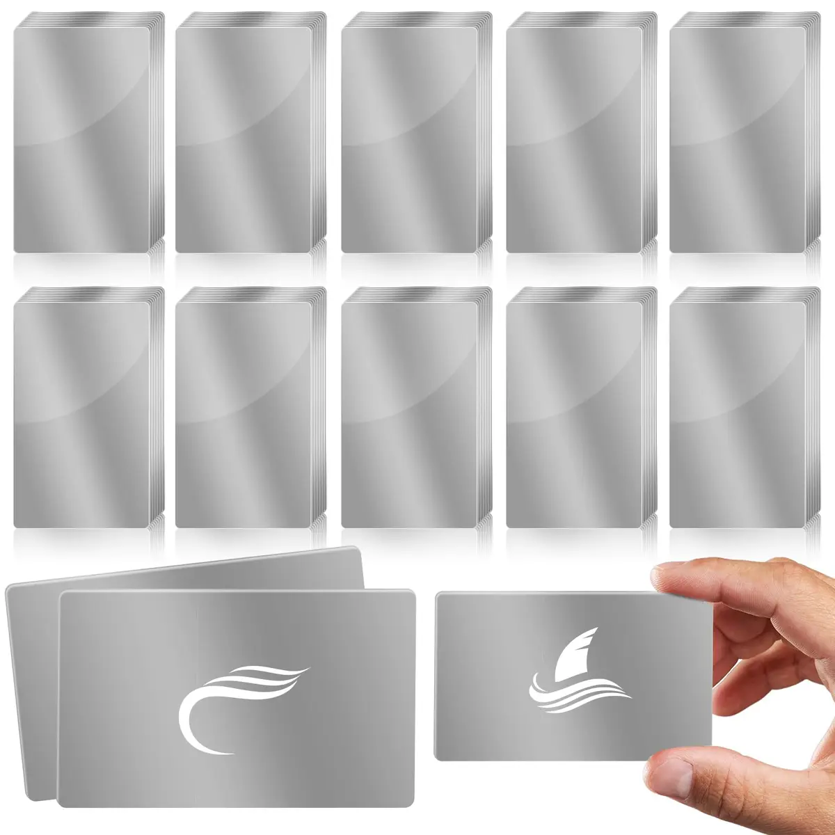 weparmeety Metal Business Cards 86 x 54 x 0.45mm | Aluminum Laser Engraving Blanks for Custom Designs - main product image