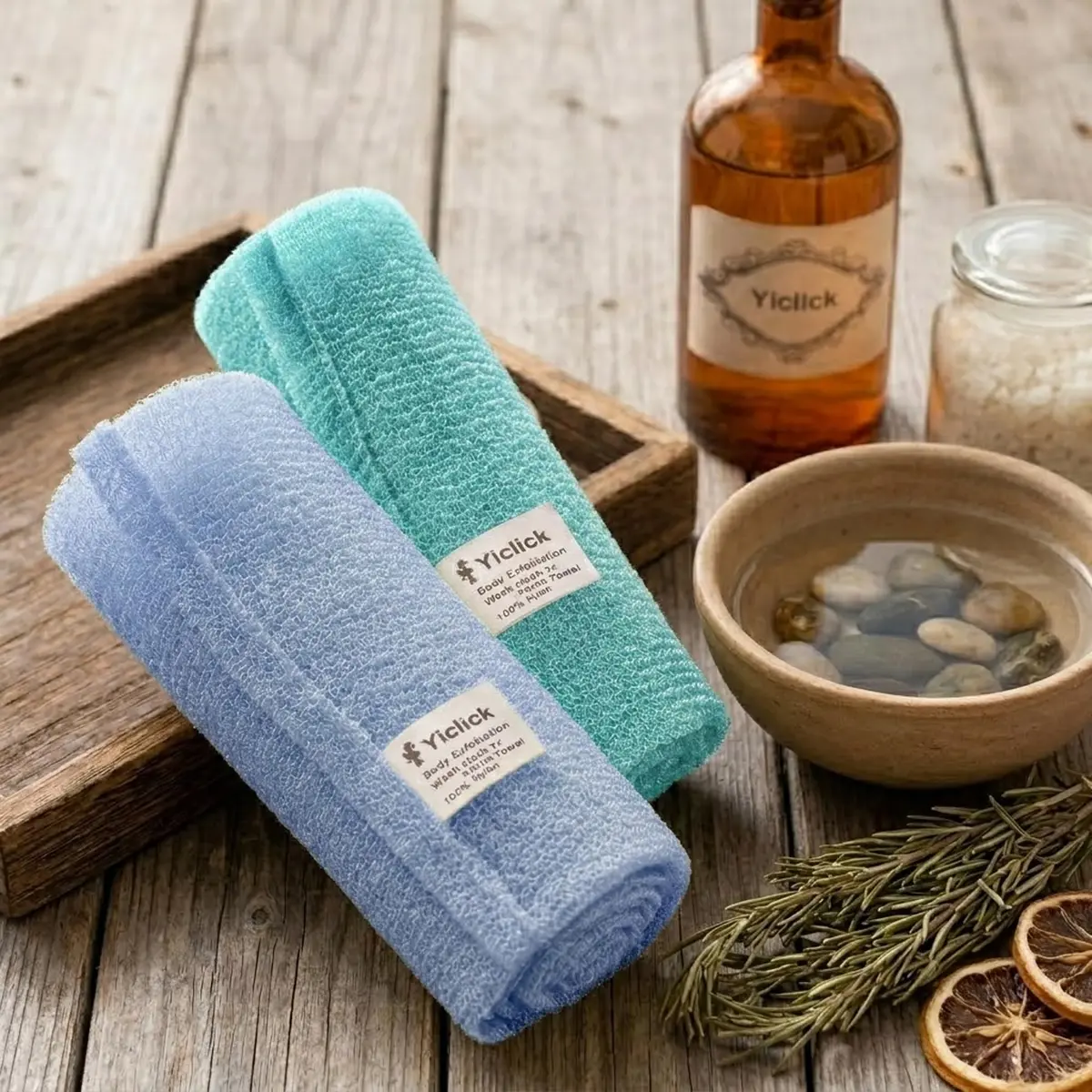 Yiclick Exfoliating Washcloth Towel 2 Pack | Effective Body Scrubber for Smooth Skin in Shower - view 7