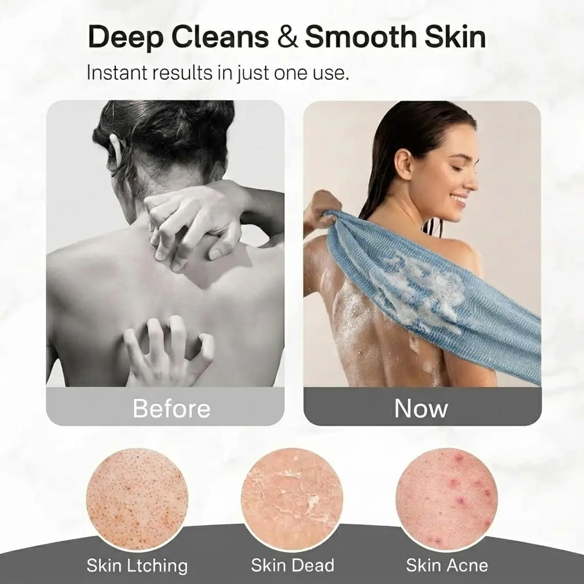 Yiclick Exfoliating Washcloth Towel 2 Pack | Effective Body Scrubber for Smooth Skin in Shower - view 4