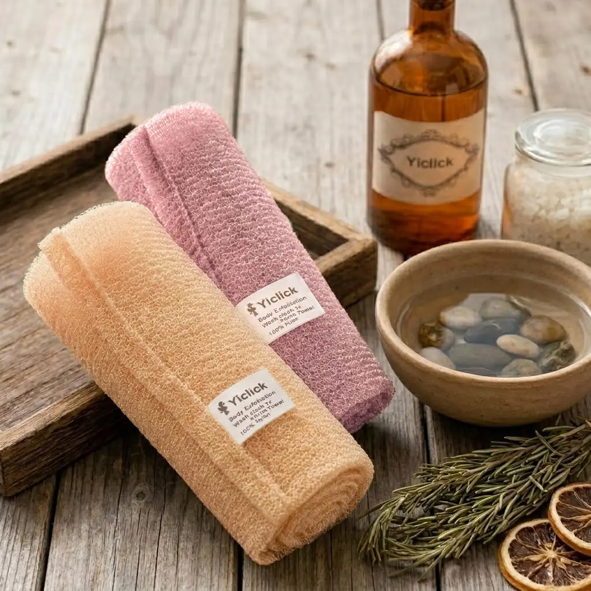 Yiclick Exfoliating Washcloth Towel 2-Pack (40-inch Length) | Korean Japanese Style Back Scrubber for Shower - view 7