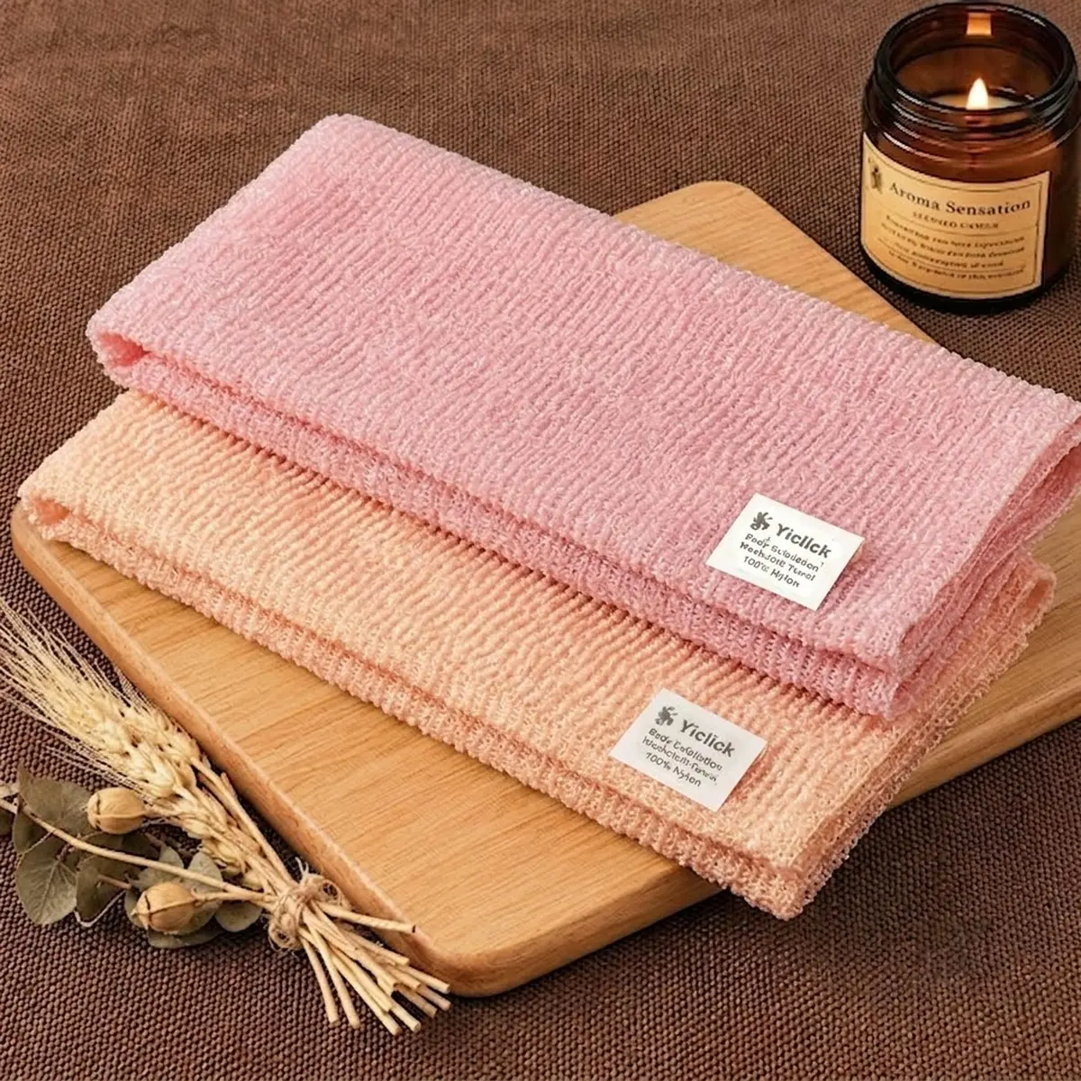 Yiclick Exfoliating Washcloth Towel 2-Pack (40-inch Length) | Korean Japanese Style Back Scrubber for Shower - view 8