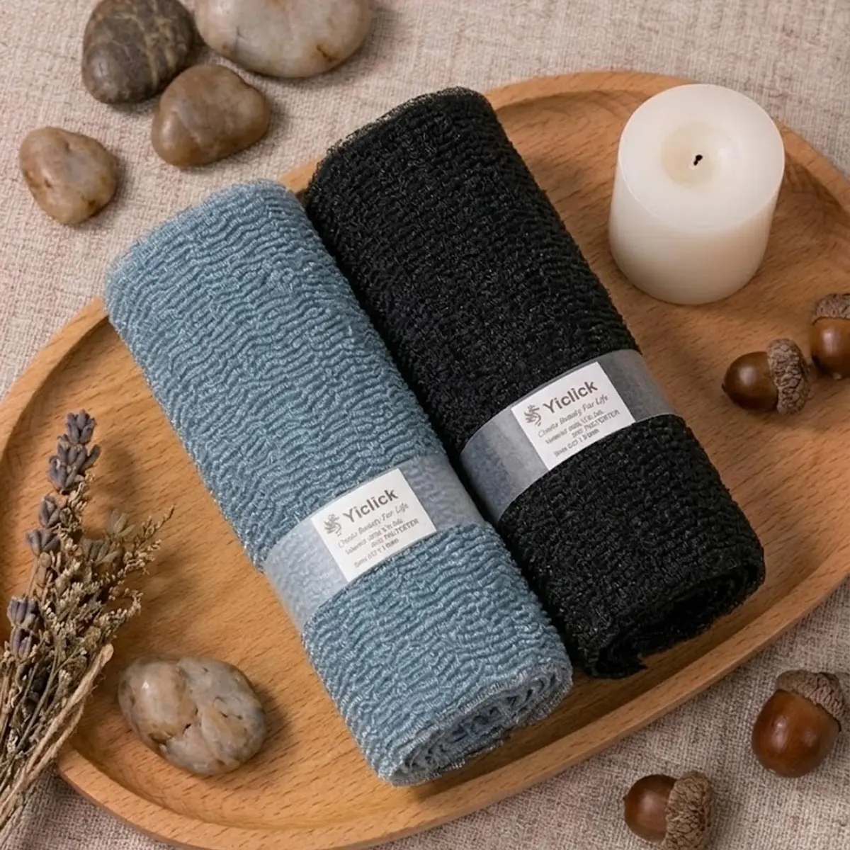Yiclick 2PCS Exfoliating Washcloth Towel | Loofah Sponge Body Scrubber for Shower & Bath (1 Count, Pack of 2) - view 9