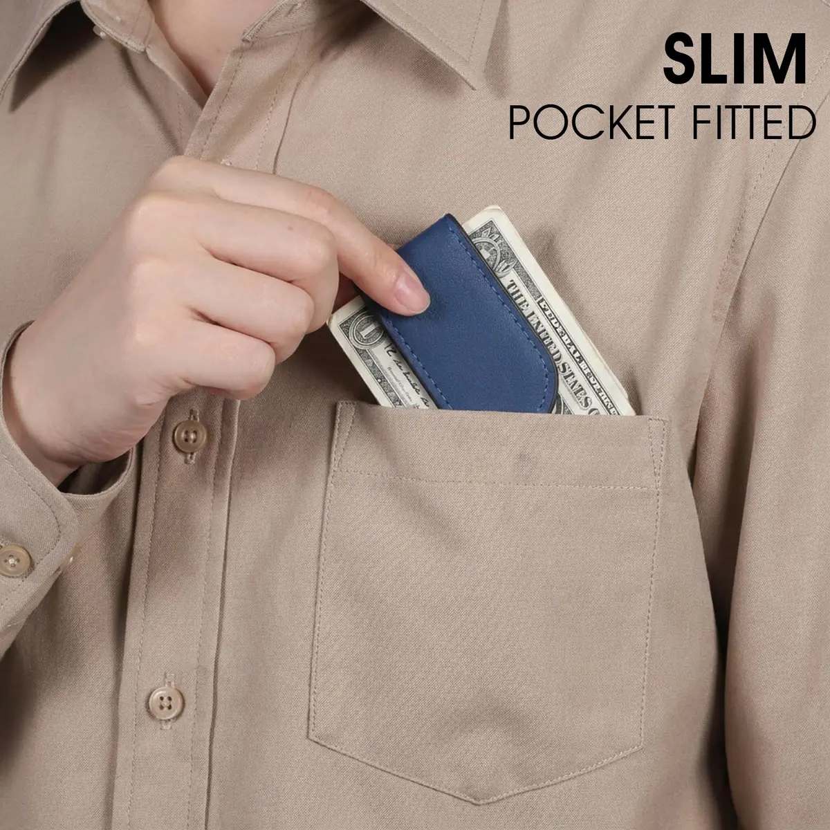 Hpmjz Slim Magnetic Money Clip Leather Wallet for Men | Compact, Durable & Stylish - view 3