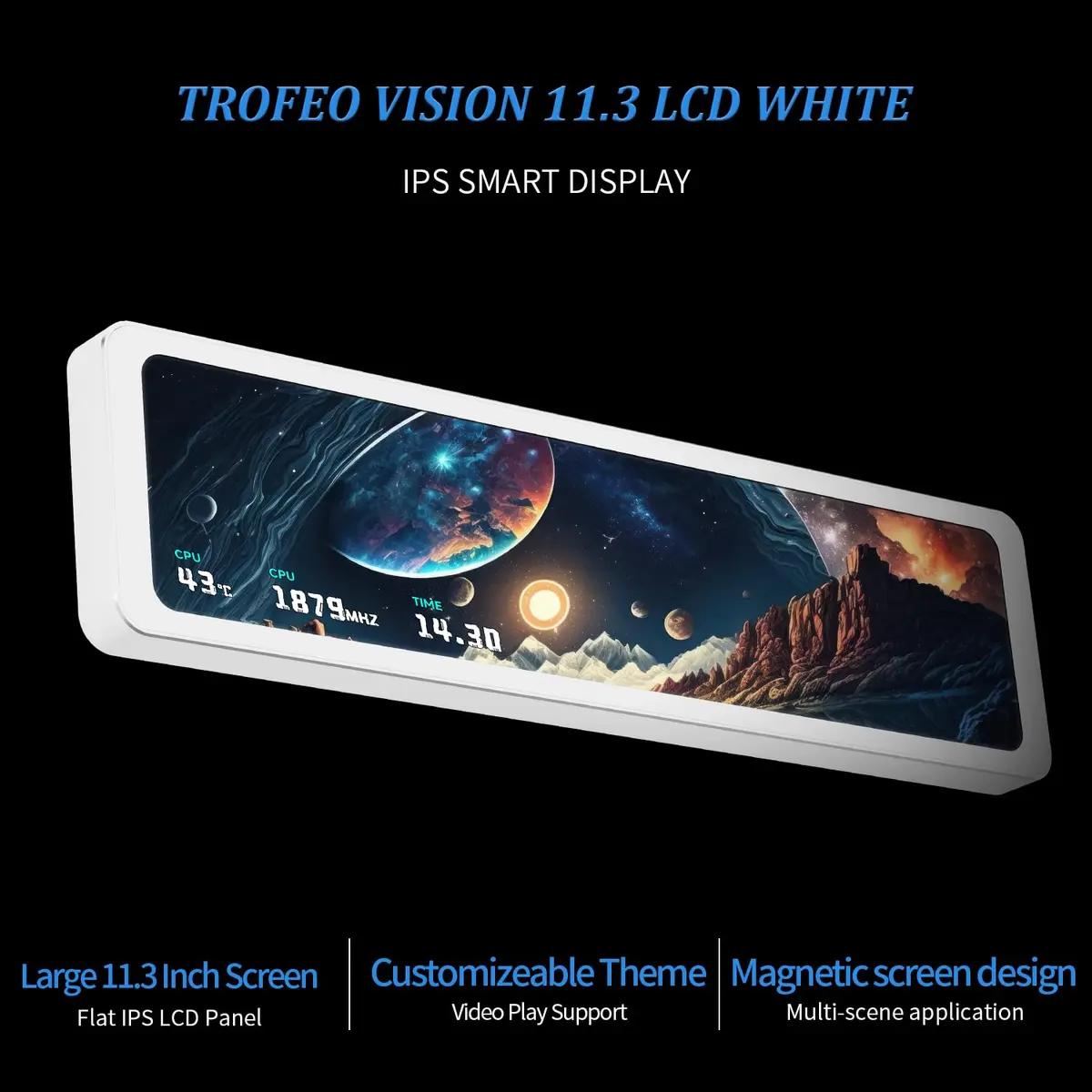 Thermalright Trofeo Vision 11.3 LCD White | 11.3-inch Full-Color LCD Display with CPU/GPU Monitoring - view 2