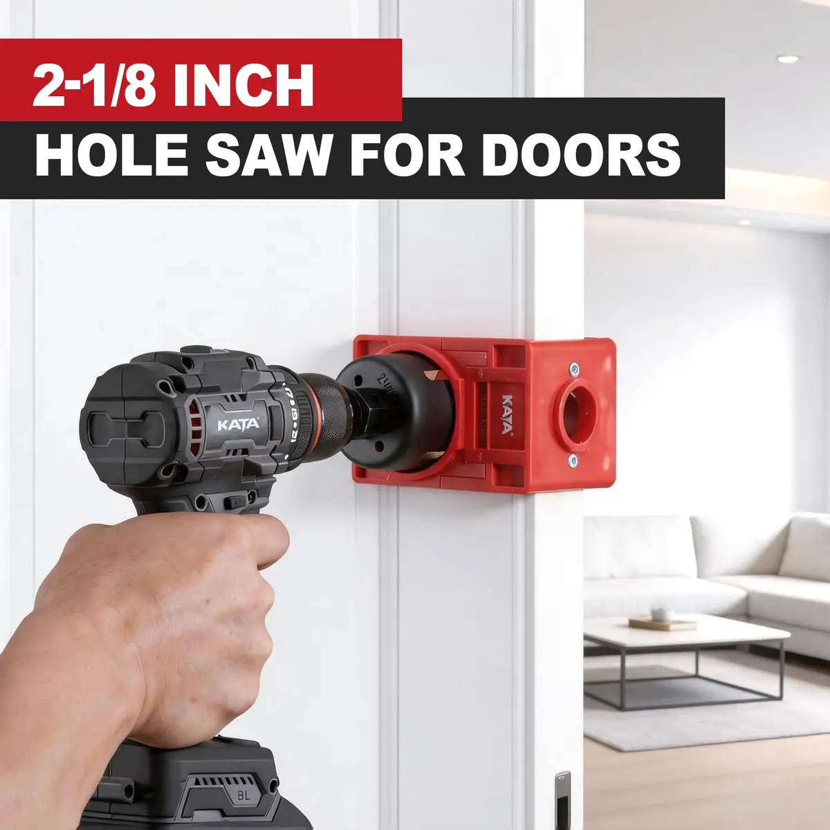 KATA Door Lock Installation Kit with Hole Saw & Guide Template for Wood Doors | Fits 1-3/8” to 1-3/4” Doors - view 6