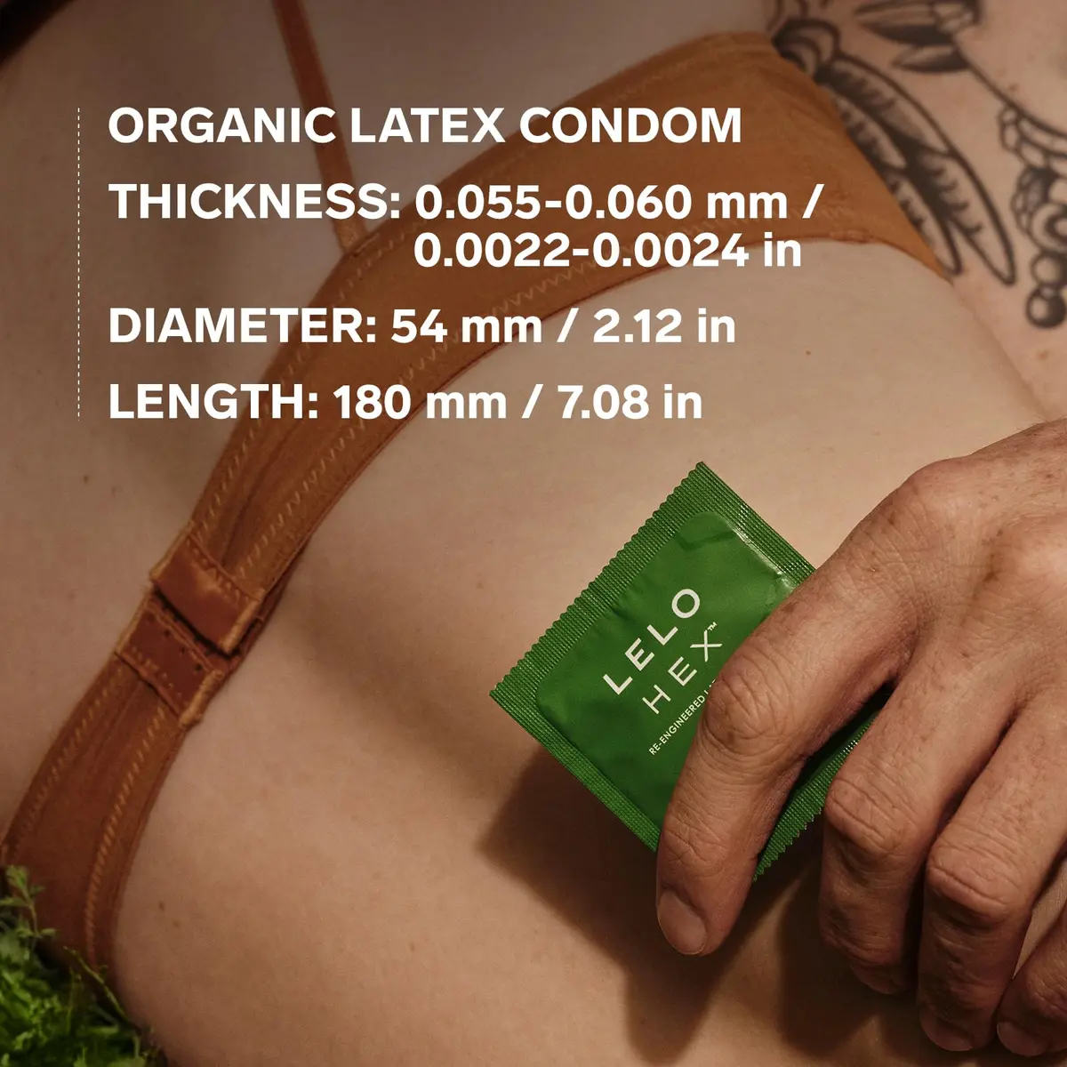 LELO HEX Organic Ultra Thin Condoms 54mm (2.12 in) | Organic Latex, 3 Pack - view 5