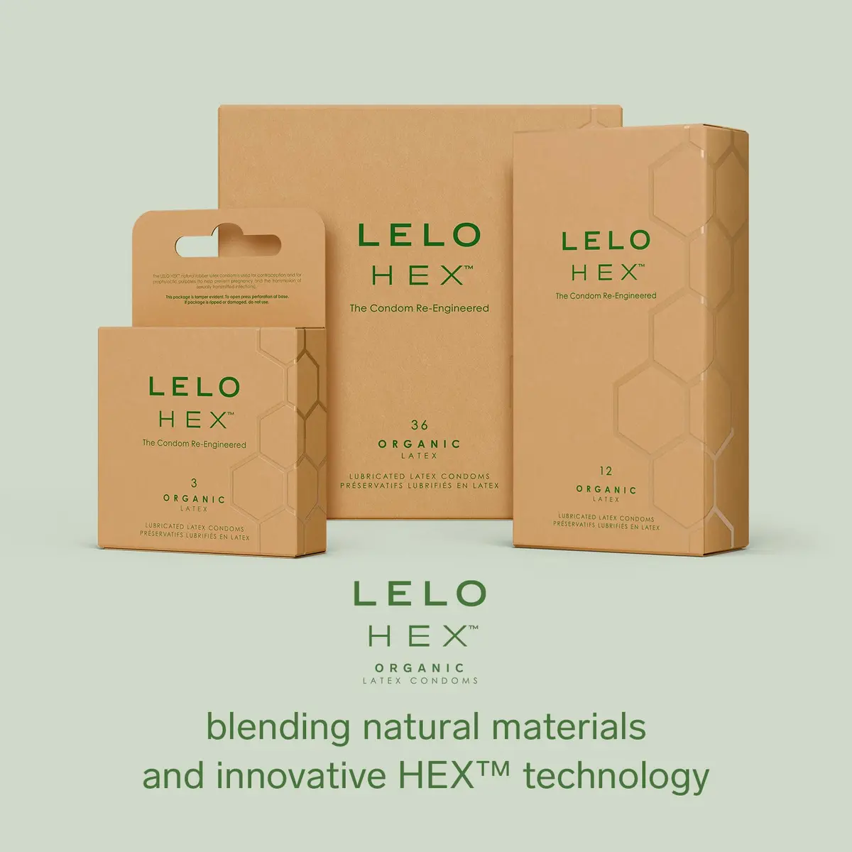 LELO HEX Organic Ultra Thin Condoms 54mm (2.12 in) | Organic Latex, 3 Pack - view 6