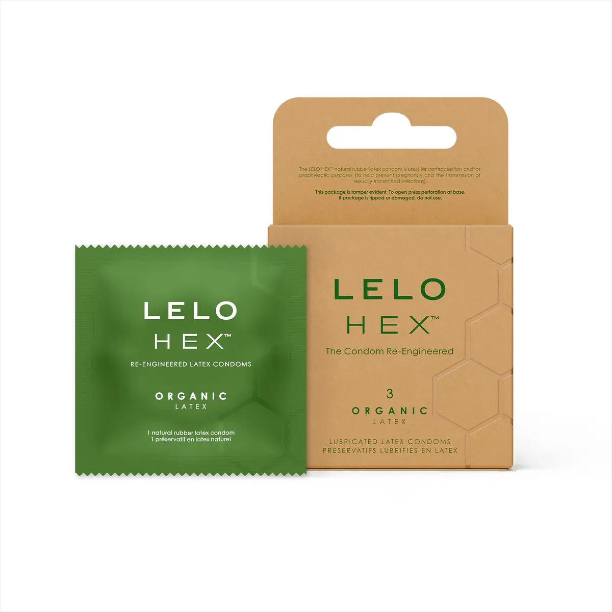 LELO HEX Organic Ultra Thin Condoms 54mm (2.12 in) | Organic Latex, 3 Pack - view 2