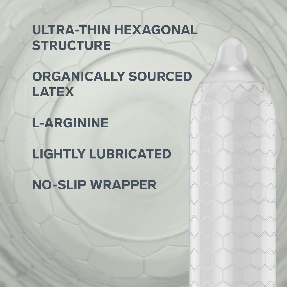 LELO HEX Organic Ultra Thin Condoms 54mm (2.12 in) | Organic Latex, 3 Pack - view 3